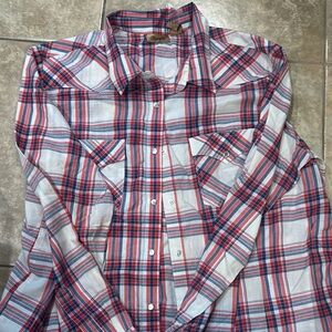 Wrangler Men's Red Plaid Shirt